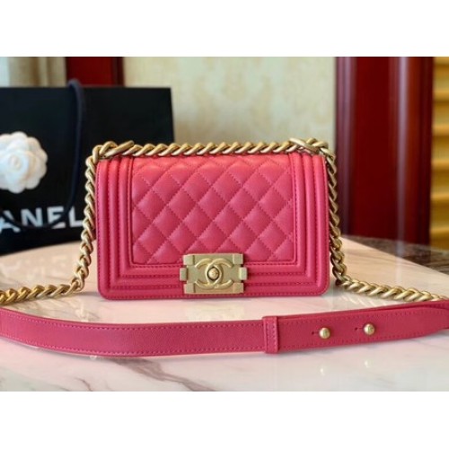 Fiú Chanel Flap Válltáska Bőr A67085 Rózsaszín