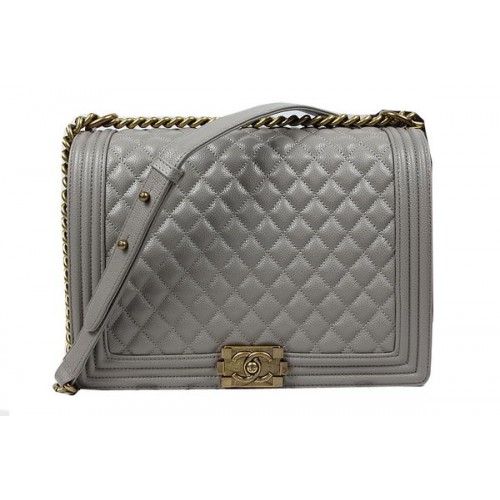 Fiú Chanel Flap Válltáska Eredeti Cannage Mintás A67087 Szürke