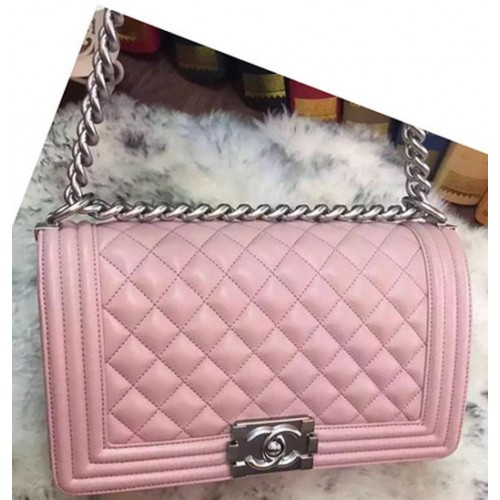 Fiú Chanel Flap Válltáska Eredeti Báránybőr A64375 Rózsaszín