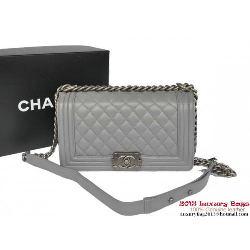 Fiú Chanel Flap Válltáska Eredeti Báránybőr A67086 Szürke