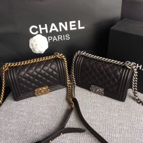 Fiú Chanel Flip Válltáska Báránybőr Bőr A67085 Fekete
