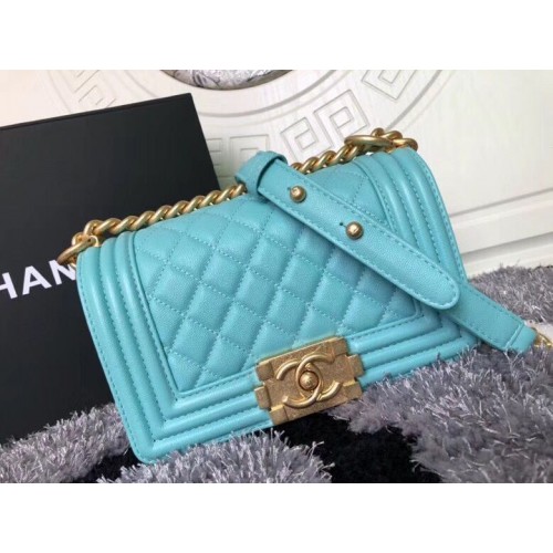 Fiú Chanel Flap Válltáska Báránybőr A67085 Kék