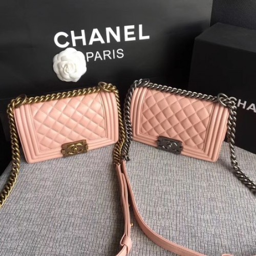 Fiú Chanel Flap Válltáska Báránybőr Bőr A67085 Rózsaszín