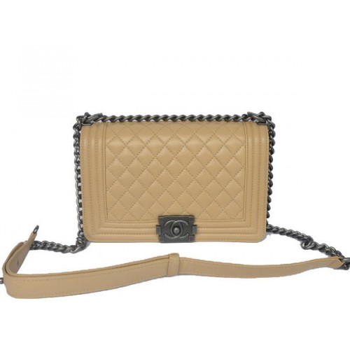 Fiú Chanel Flap Válltáska Báránybőr A67086 Barackszínű