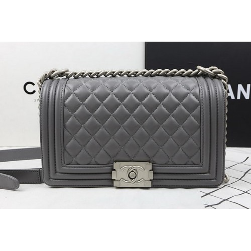 Fiú Chanel Flap Válltáska Eredeti Báránybőr A67025 Szürke