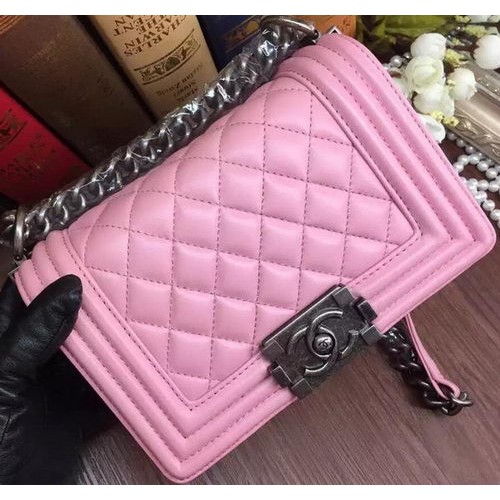 Fiú Chanel Flap Válltáska Báránybőr Bőr A67085 Rózsaszín
