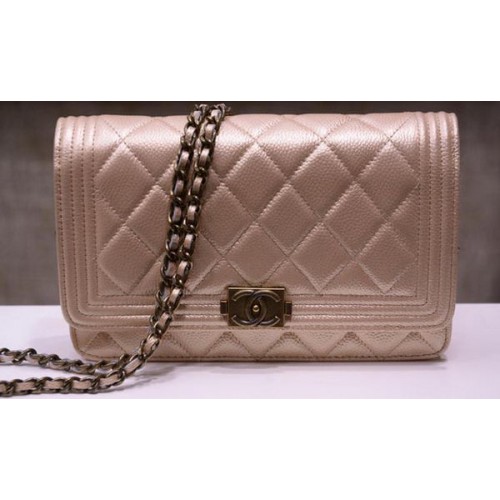 Fiú Chanel mini fedeles táska Cannage mintával A33815 arany