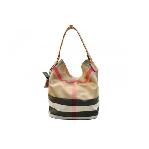 Burberry Közepes Brit Check Hobo Táska B8931 Bézs