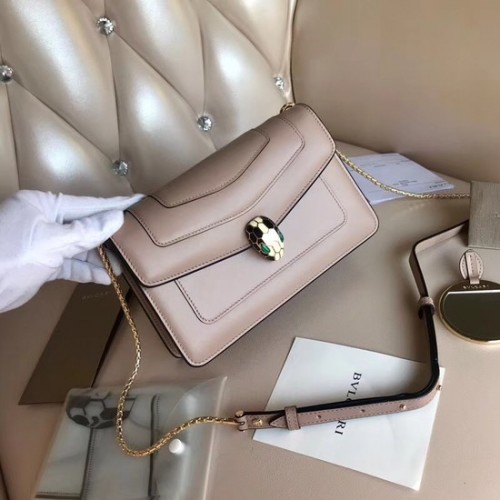 Bvlgari Eredeti Borjúbőr Serpenti Forever Válltáska 5590 Világos Rózsaszín