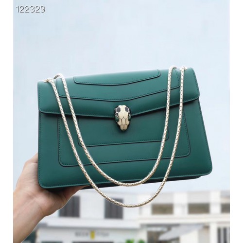 Bvlgari Serpenti Forever bőr crossbody táska 20288 Smaragdzöld