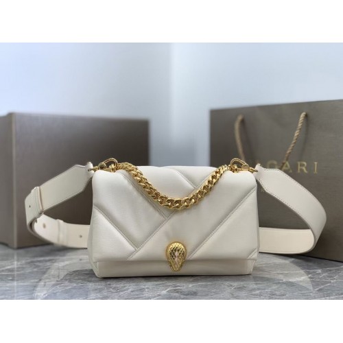 Bvlgari Serpenti Forever bőr crossbody táska B219069 krémszínű