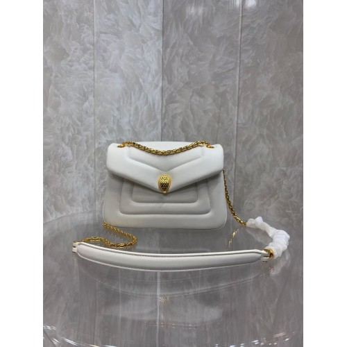 Bvlgari Serpenti Forever bőr crossbody táska B282922 FEHÉR