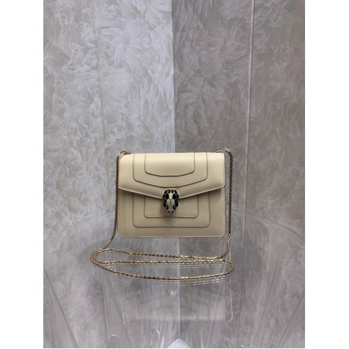 Bvlgari Serpenti Forever bőr kis crossbody táska 290544 krémszínű