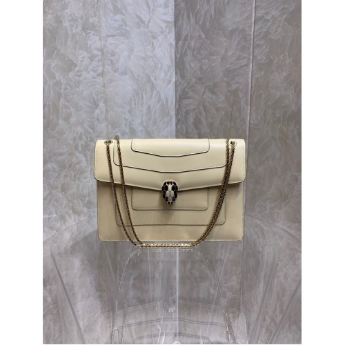 Bvlgari Serpenti Forever bőr kis crossbody táska 35106 krémszínű