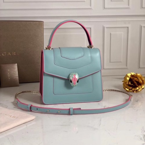 Bvlgari Serpenti Forever bőr kis keresztpántos táska 70736 világoskék