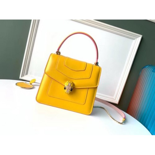 Bvlgari Serpenti Forever bőr kis keresztpántos táska 70736 sárga