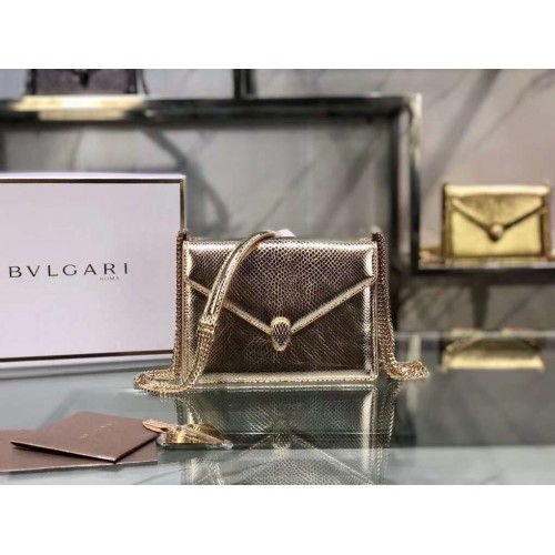 Bvlgari Serpenti Forever bőr kis crossbody táska B210544 világos arany