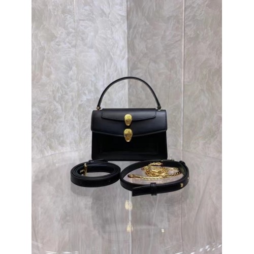 Bvlgari Serpenti Forever bőr kis crossbody táska B210755 Fekete