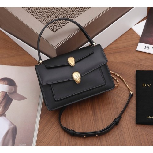 Bvlgari Serpenti Forever bőr kis crossbody táska B21076 fekete