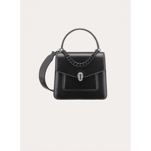 Bvlgari Serpenti Forever bőr kis crossbody táska B210762 fekete