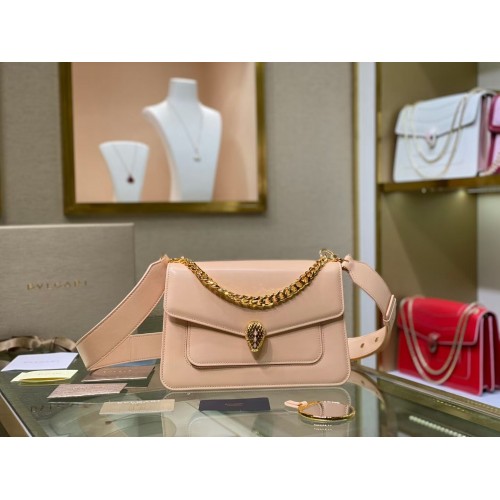Bvlgari Serpenti Forever bőr kis crossbody táska B210762 világos rózsaszín