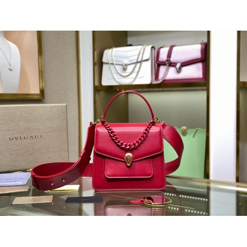 Bvlgari Serpenti Forever bőr kis keresztpántos táska B210763 rózsaszín