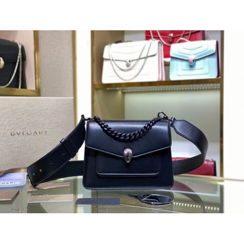 Bvlgari Serpenti Forever bőr kis crossbody táska B210875 fekete