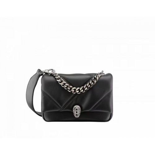 Bvlgari Serpenti Forever bőr kis crossbody táska B219068 fekete