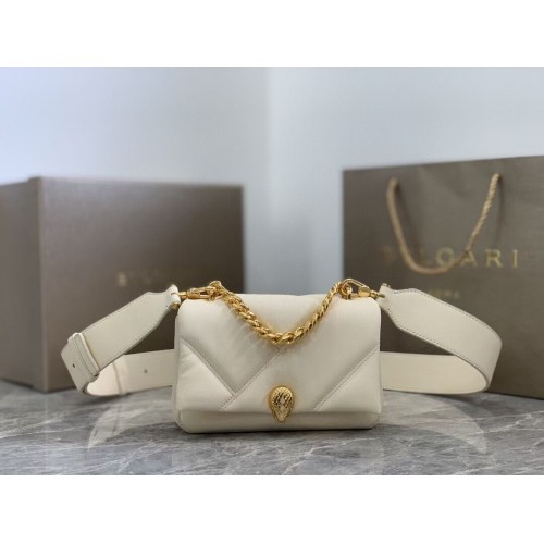 Bvlgari Serpenti Forever bőr kis crossbody táska B219068 krémszínű