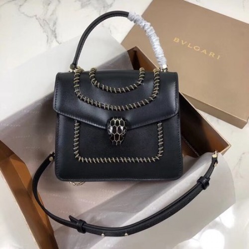 Bvlgari Serpenti Forever bőr kis crossbody táska B286999 fekete