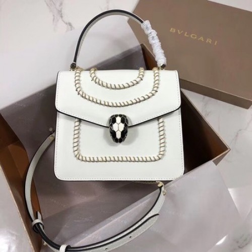 Bvlgari Serpenti Forever bőr kis crossbody táska B286999 fehér