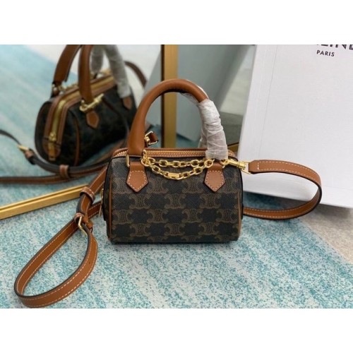 CELINE MINI TAMBOUR TÁSKA TRIOMPHEVÁSZON 2090 BARNA