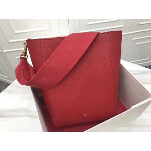 CELINE Bucket Bag Strap Velúr Bőr C3371S Piros