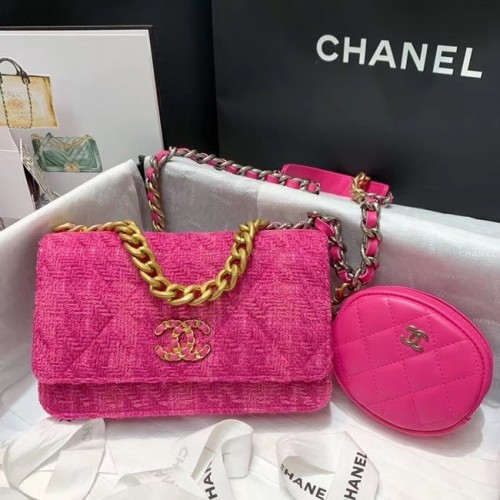 CHANEL 19 Flap Bag WOC 33817 rózsaszín