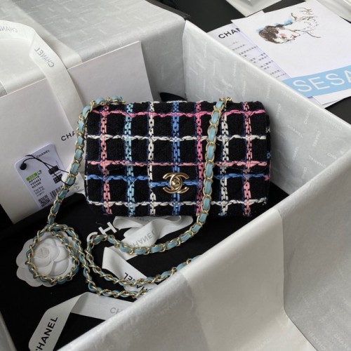 CHANEL 19 Gyapjú Tweed Zsebtáska Arany Bevonattal Fém AS1160 FEKETE