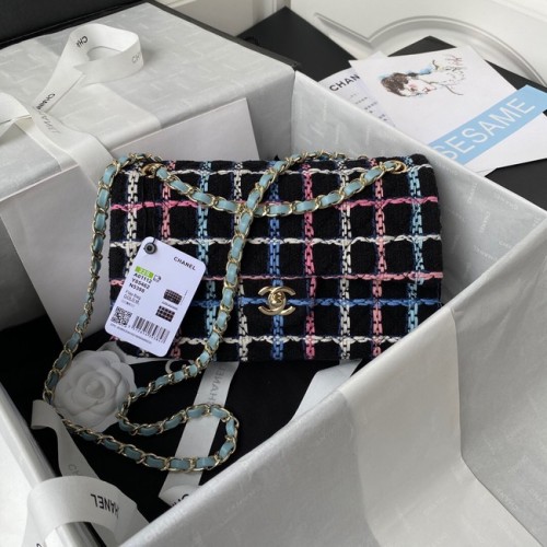 CHANEL 19 Gyapjú Tweed Zsebtáska Arany Bevonatú Fém AS1161 FEKETE