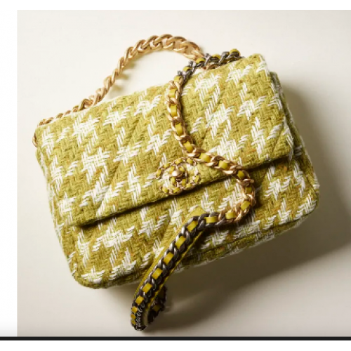 CHANEL 19 NAGY KÉZITÁSKA AS1161 Zöld Ekrü