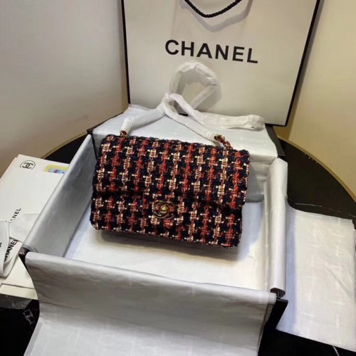 CHANEL Tweed borjúbőr tweed óra - aranyszínű fém AS1116 piros