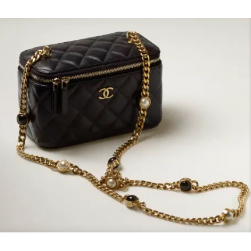 CHANEL VANITY lánccal AP2937 fekete