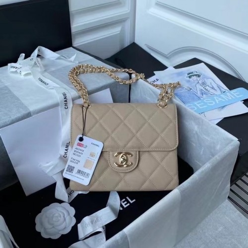 CHANEL mini fedeles táska AS2468 Barackszínű