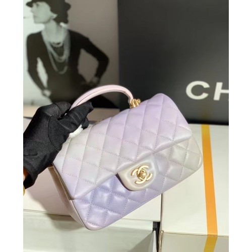 CHANEL mini fedeles táska felső fogantyúval AS2431 szivárványszínű