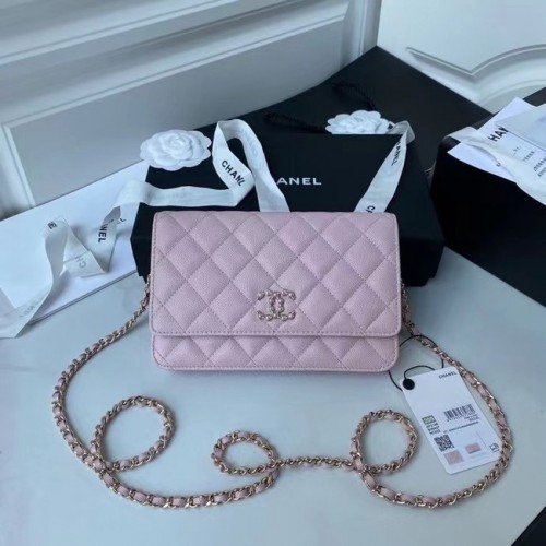 CHANEL mini pénztárca láncon AP2136 rózsaszín