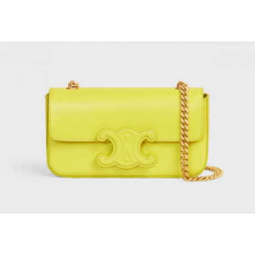 Celine Láncos Válltáska Triomphe Fényes Borjúbőrből 199243 Ánizs