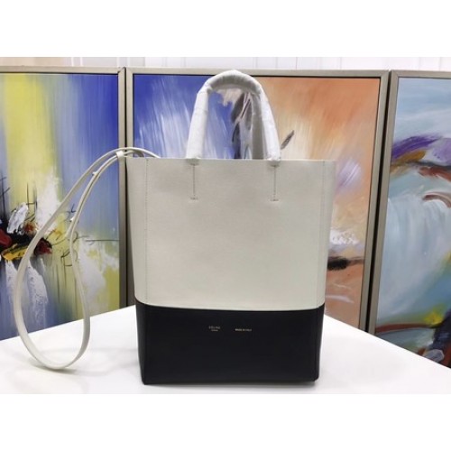 Celine Cabas Phantom Táska Eredeti Bőr C3365 Törtfehér&Fekete