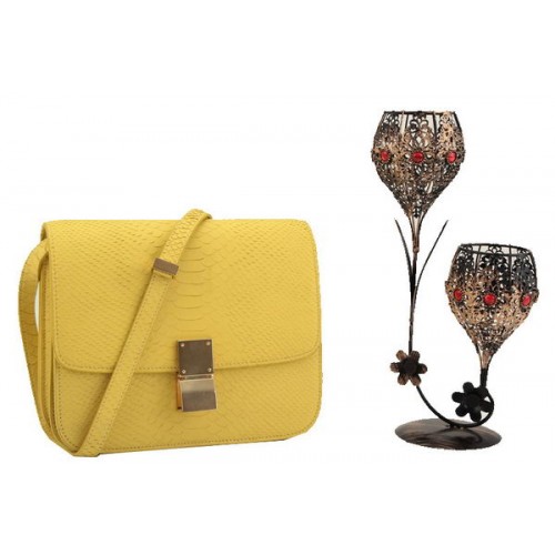 Celine Klasszikus Kis Zsebtáska Sima Bőr 11042 Citrom