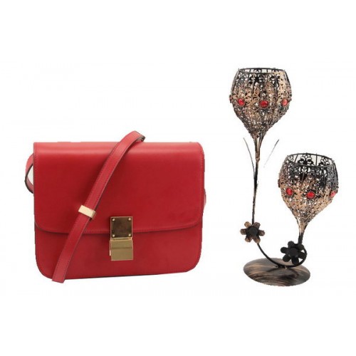 Celine Klasszikus Kis Zsebtáska Sima Bőr 11042 Piros