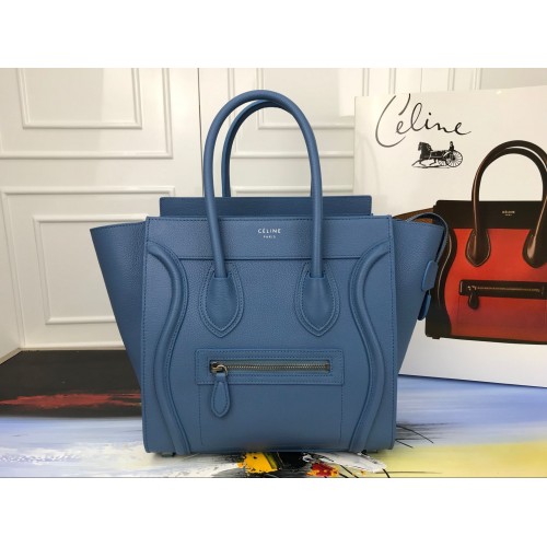 Celine Micro bőrtáska, eredeti bőr, CLY33081M, kék