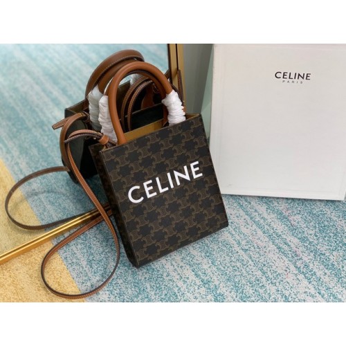 Celine MINI CABAS VERTICAL IN TRIOMPHEE CANVAS 194372 fekete