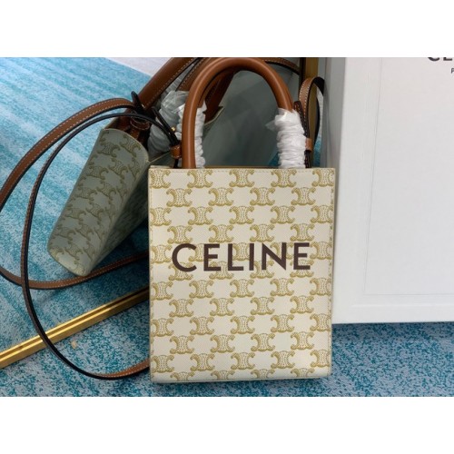 Celine MINI CABAS VERTICAL IN TRIOMPHEE CANVAS 194372 fehér
