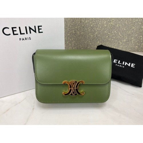 Celine MINI CLASSIC BAG IN DOBOZ BORJÚBŐR CL01503 zöld